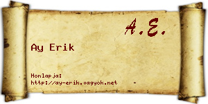 Ay Erik névjegykártya